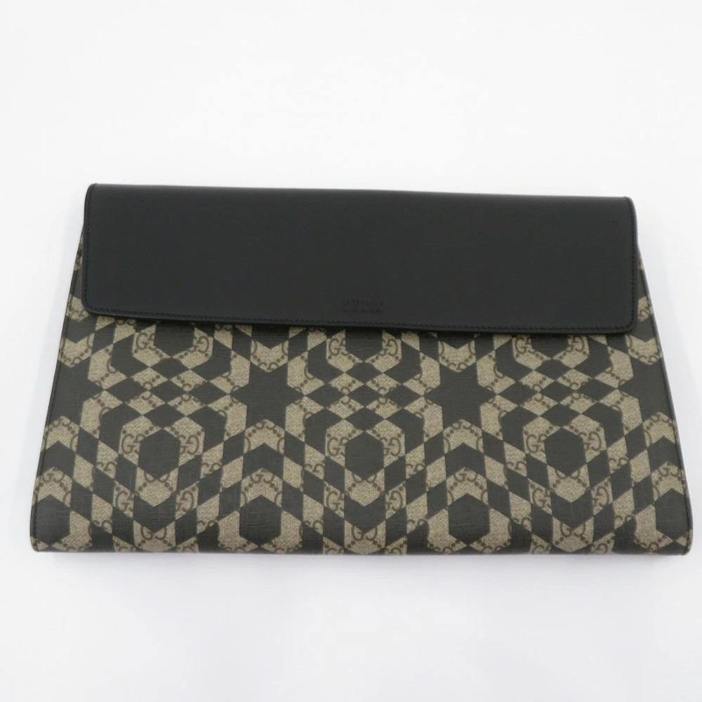 Gucci GG Kaleido Canvas Portfolio Clutch Bag Black